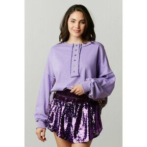 Hit The Lights Sequin Skort in Purple